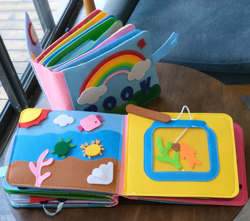 Montessori-aktivitetsbok med filt – Lärande genom lek för småbarn