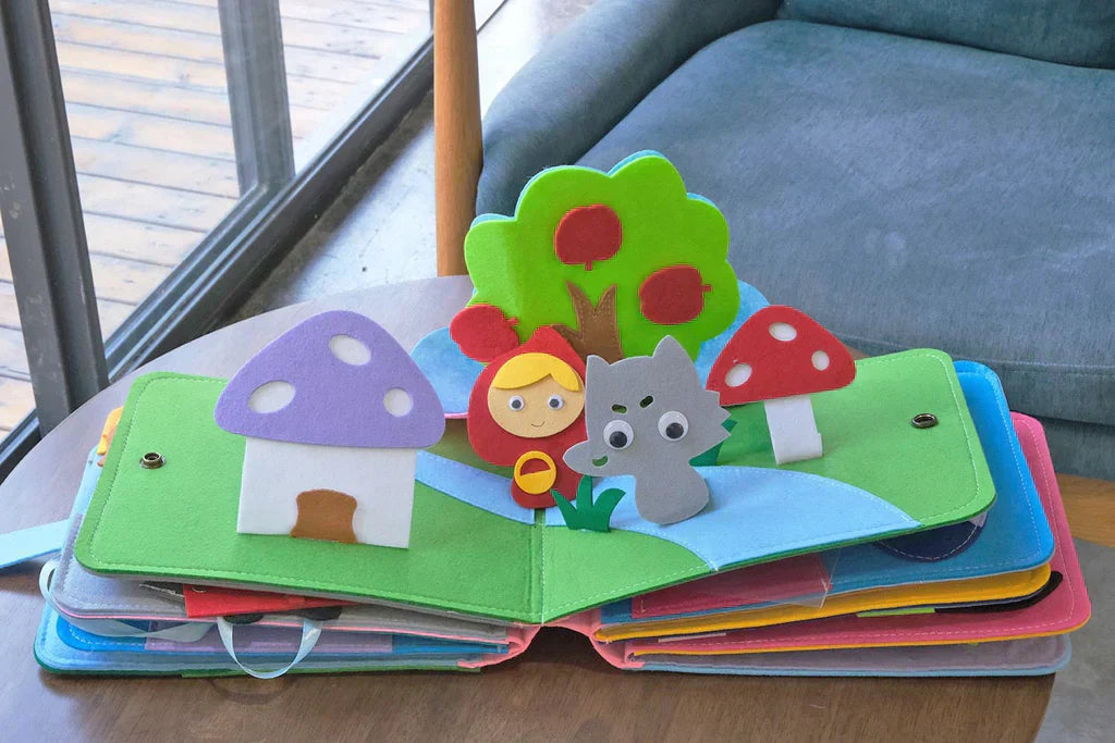 Montessori-aktivitetsbok med filt – Lärande genom lek för småbarn