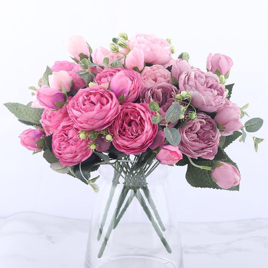 FauxPaeonia – 9-delade Konstgjorda Pioner i Siden