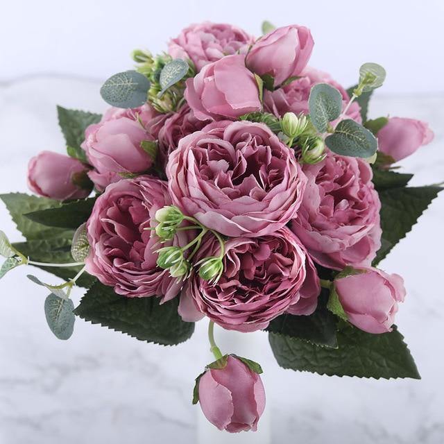FauxPaeonia – 9-delade Konstgjorda Pioner i Siden
