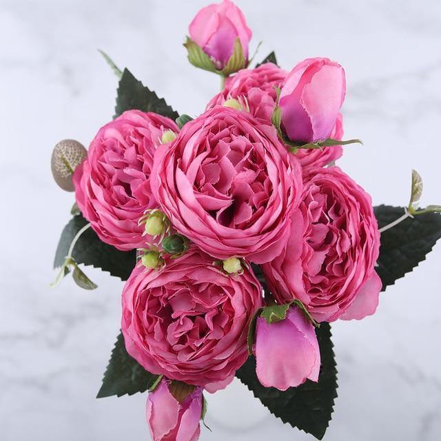 FauxPaeonia – 9-delade Konstgjorda Pioner i Siden