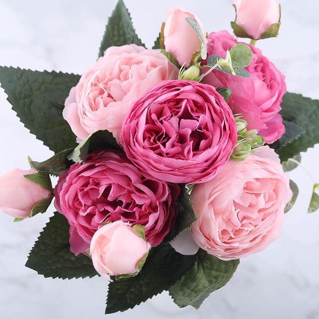 FauxPaeonia – 9-delade Konstgjorda Pioner i Siden
