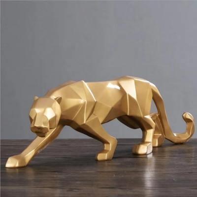 PantheraGeometri – Geometrisk Panther Skulptur