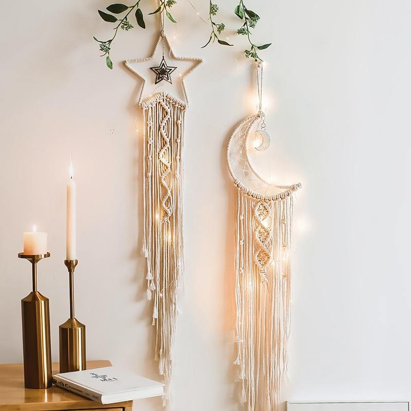 CelestialWeave – Handgjord Macramé Dreamcatcher för Himmelsk Elegans