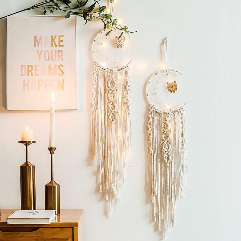 CelestialWeave – Handgjord Macramé Dreamcatcher för Himmelsk Elegans