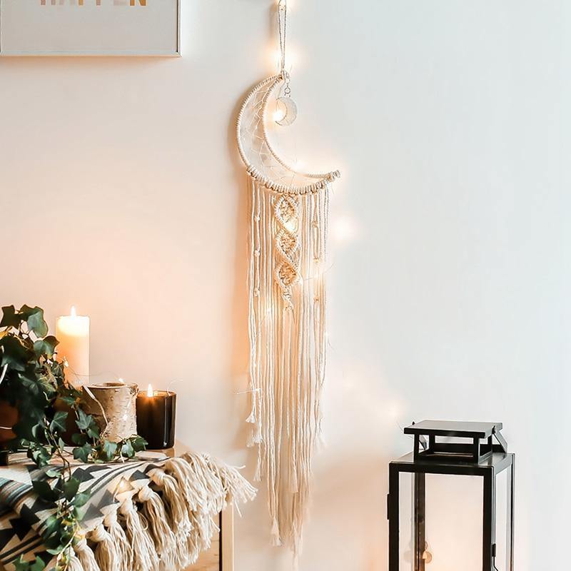 CelestialWeave – Handgjord Macramé Dreamcatcher för Himmelsk Elegans