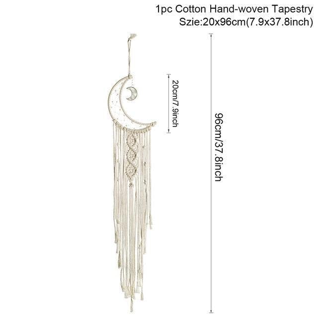 CelestialWeave – Handgjord Macramé Dreamcatcher för Himmelsk Elegans