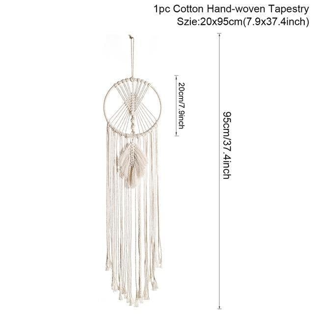 CelestialWeave – Handgjord Macramé Dreamcatcher för Himmelsk Elegans