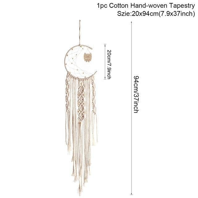 CelestialWeave – Handgjord Macramé Dreamcatcher för Himmelsk Elegans