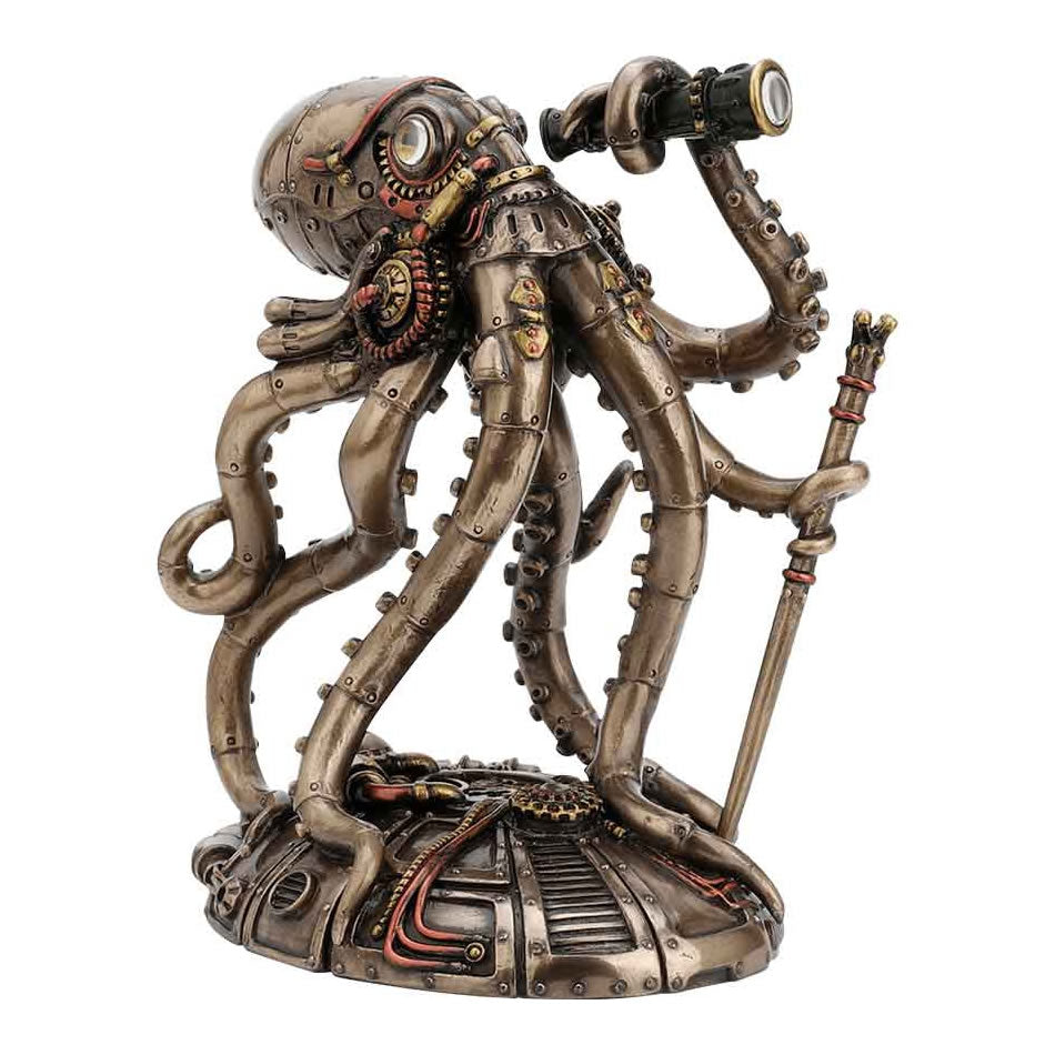NauticaKraken – Retro-Futuristisk Steampunk Bläckfiskstaty