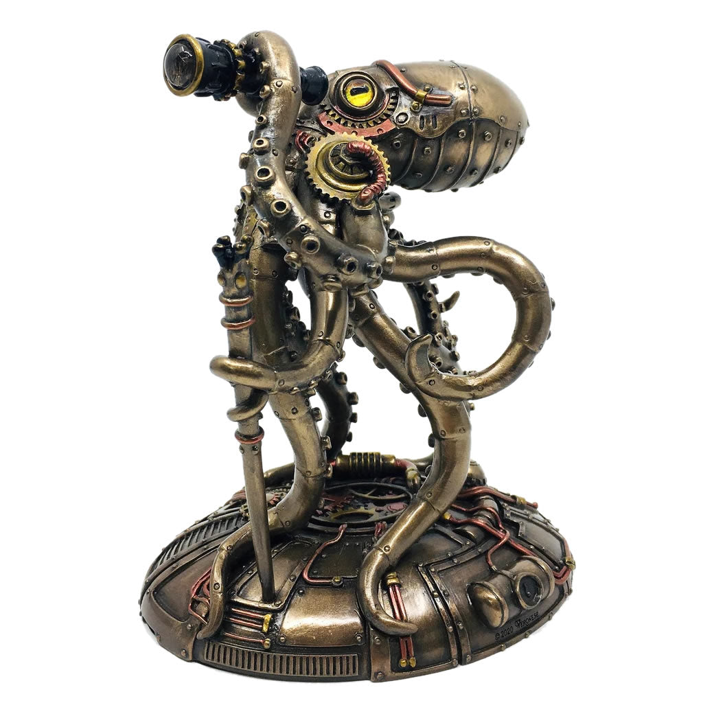 NauticaKraken – Retro-Futuristisk Steampunk Bläckfiskstaty