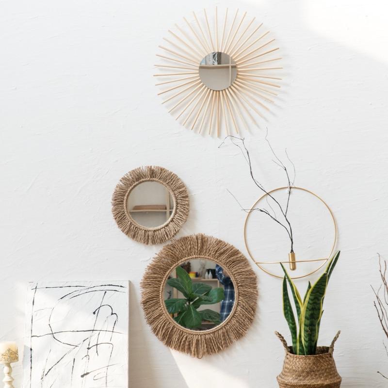 BohoReflex – Handvävd Boho Spegel med Repdetaljer